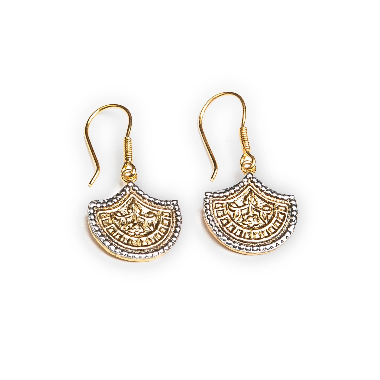 Handmade earrings with detailed craftsmanship 