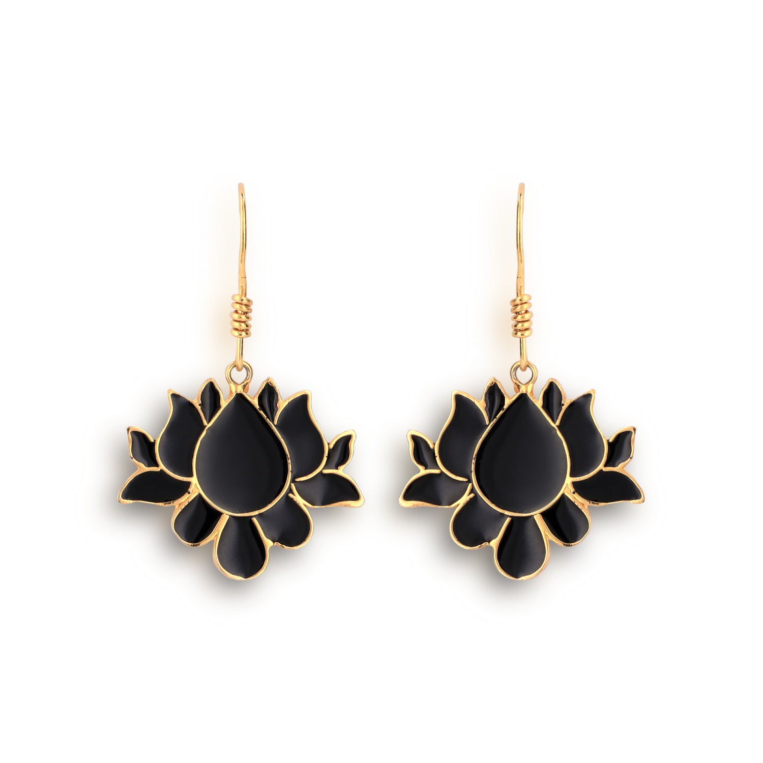 Black Lotus Big Earrings