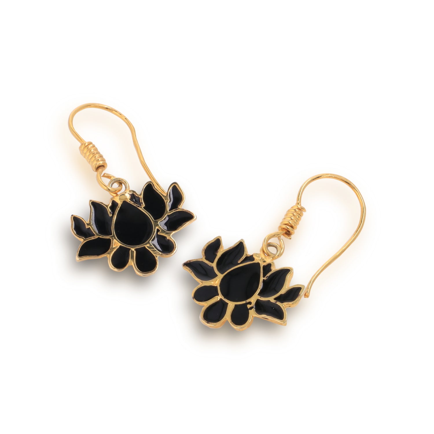 Black Lotus Small  Earrings 