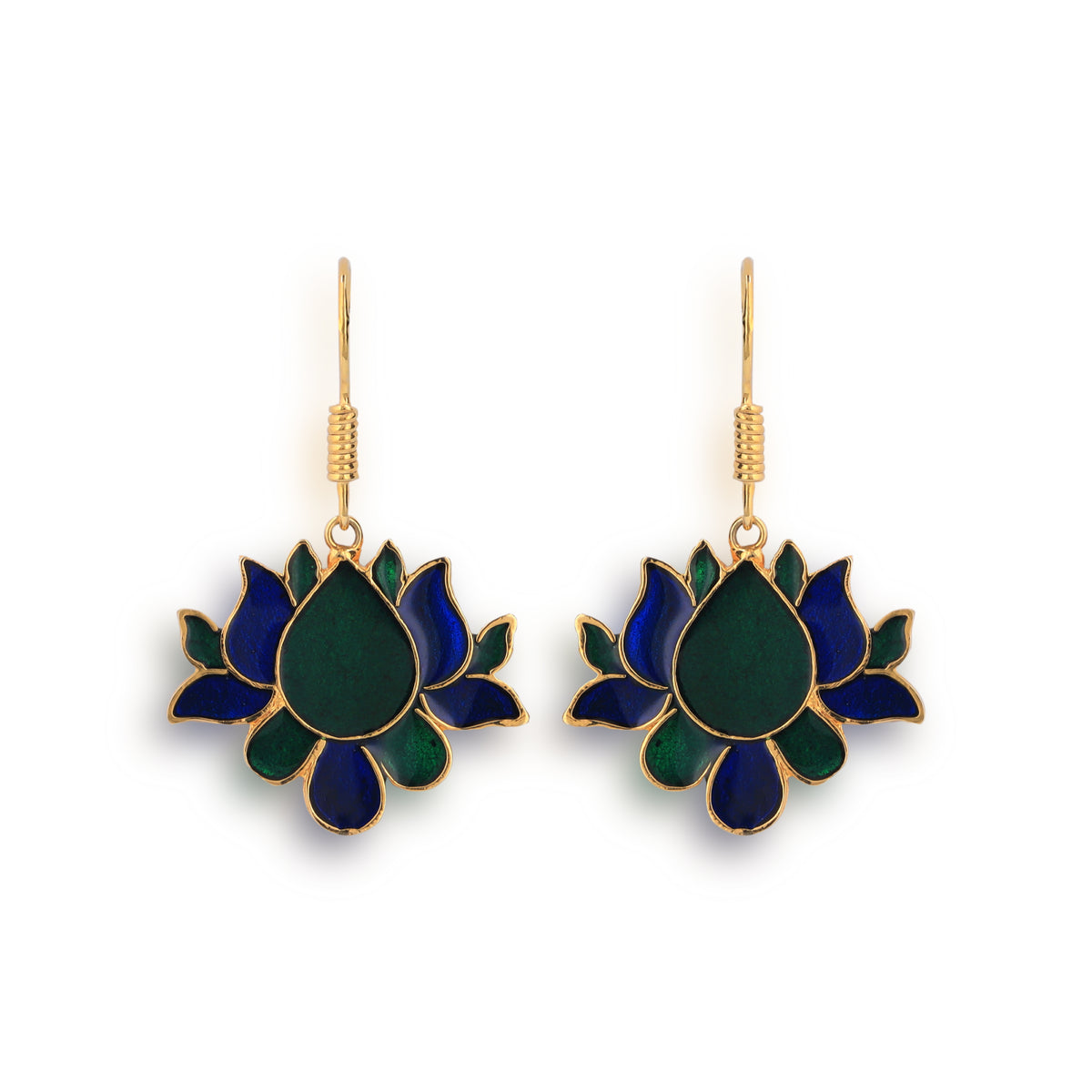 Blue Lotus Big Earrings 