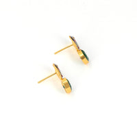 Green Jade Meenakari Ear studs 