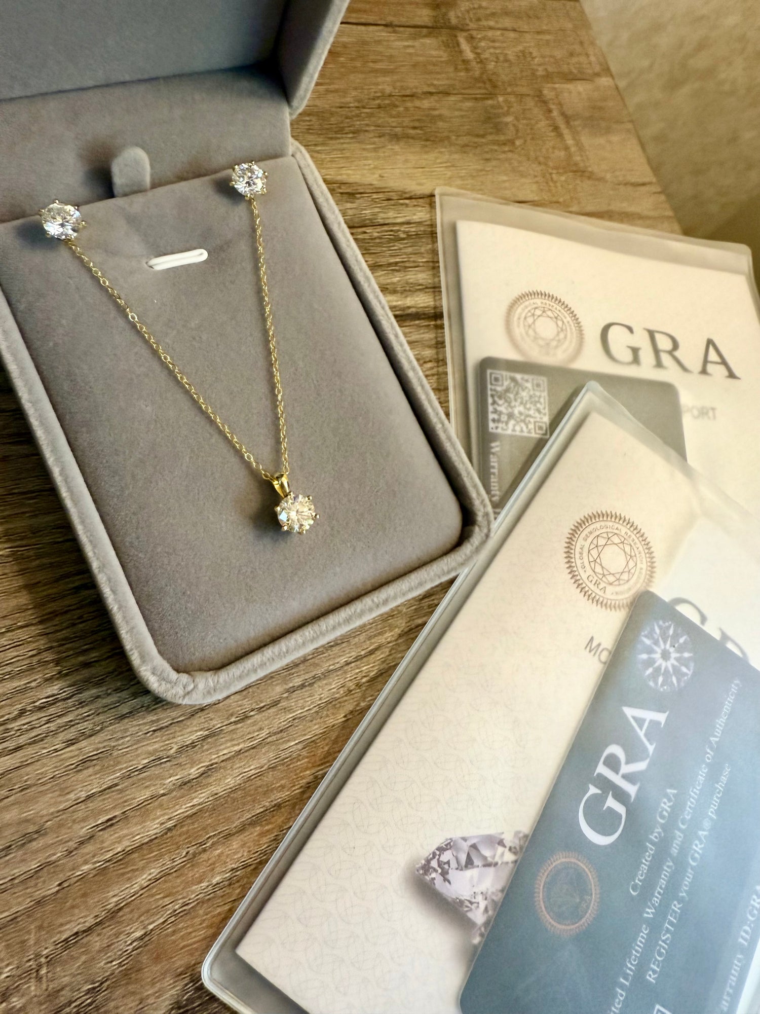 Moissanite Pendant Set