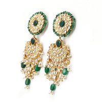 Emerald and Kundan Machli Earrings