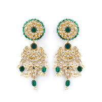 Emerald and Kundan Machli Earrings