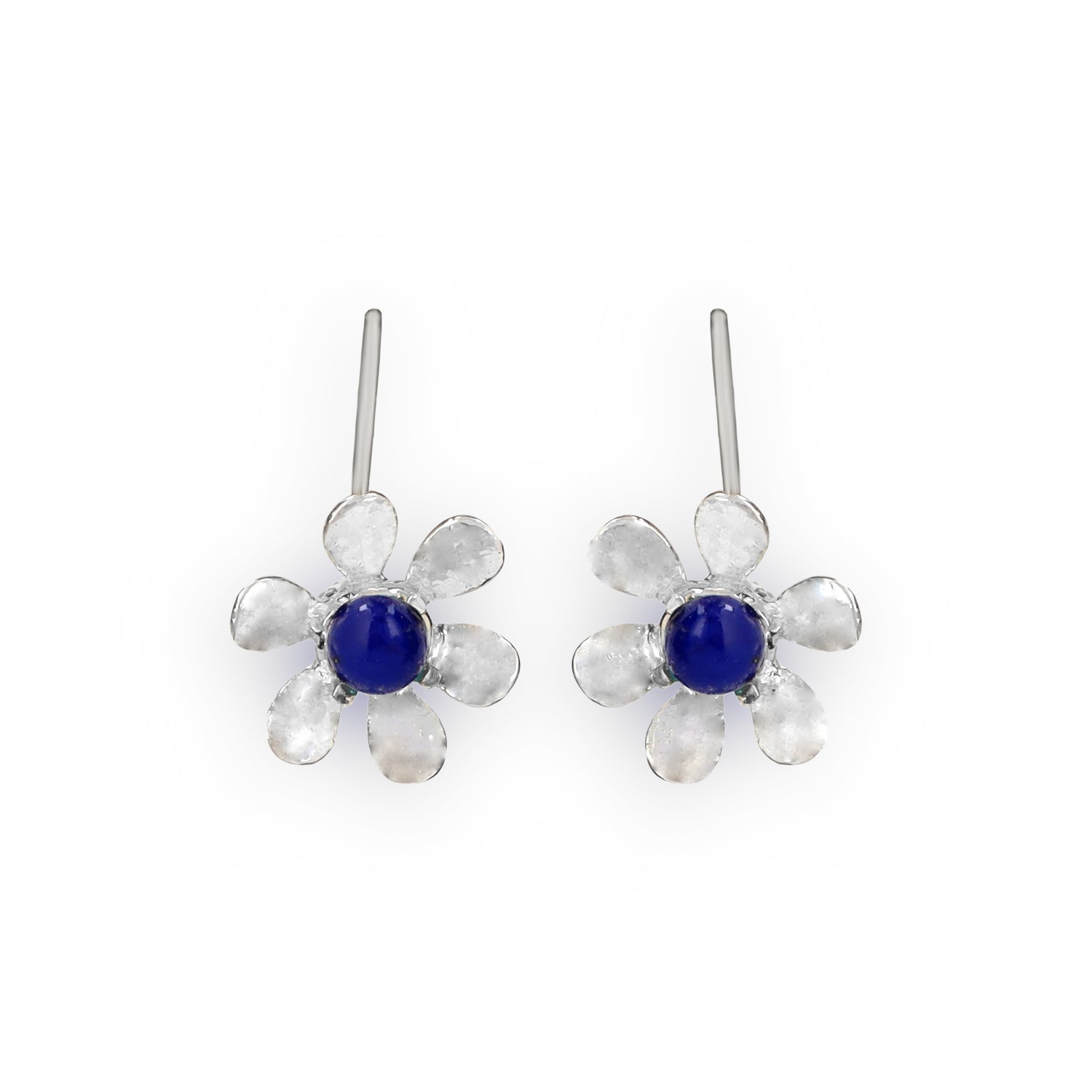 Lapis Flower Hook earrings 