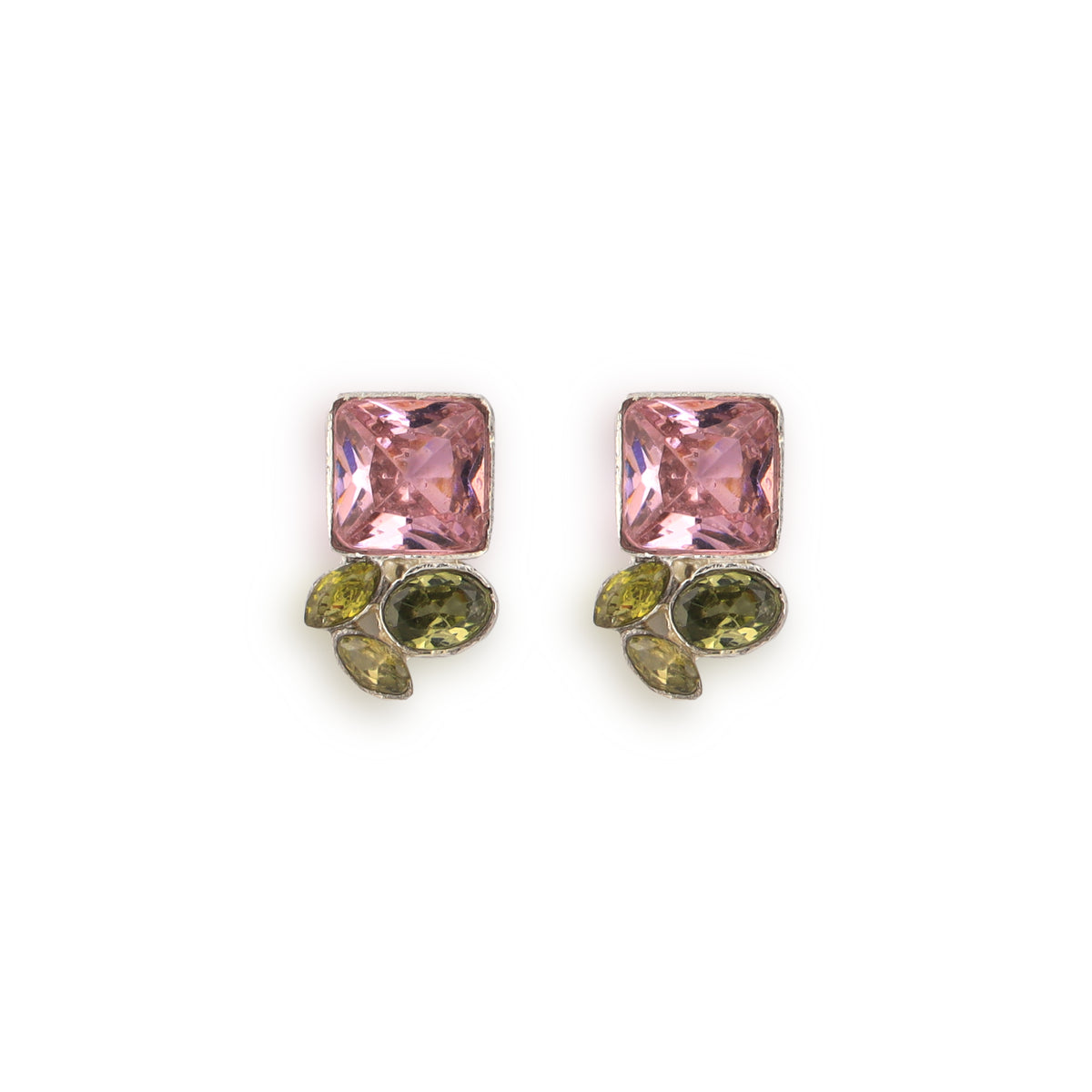 Magenta Zircon ear studs 