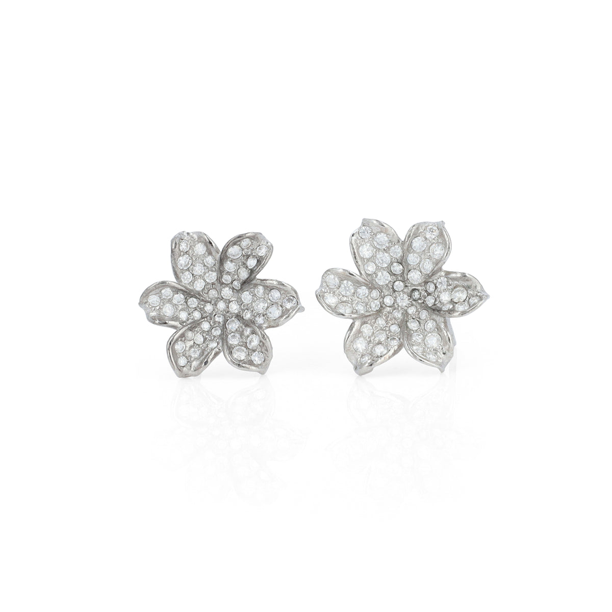 Moissanite Flower Earrings 