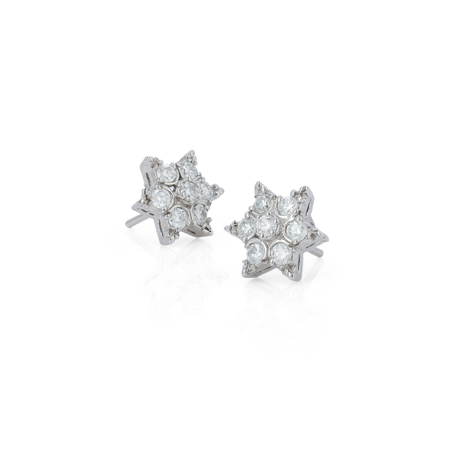 Moissanite Star Silver  Earrings 