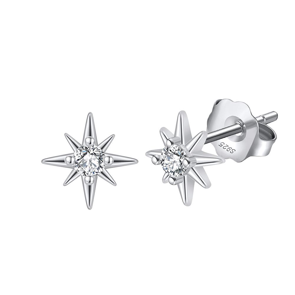 Silver Star Ear Studs