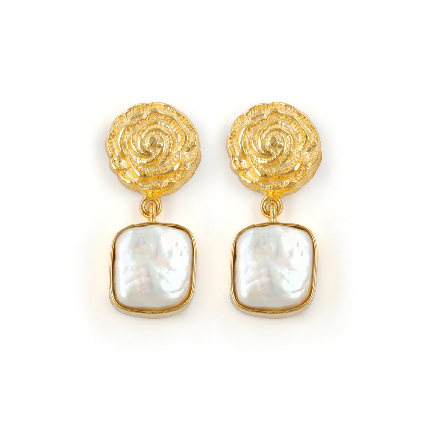 Rose and Pearl Earrings