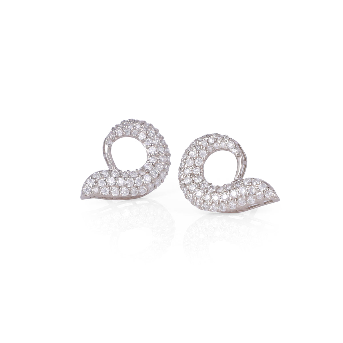 Silver Moissanite Contemporary Earring