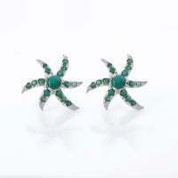 Starfish Green Jade Earrings 