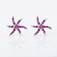 Starfish Red Jade Ear studs 