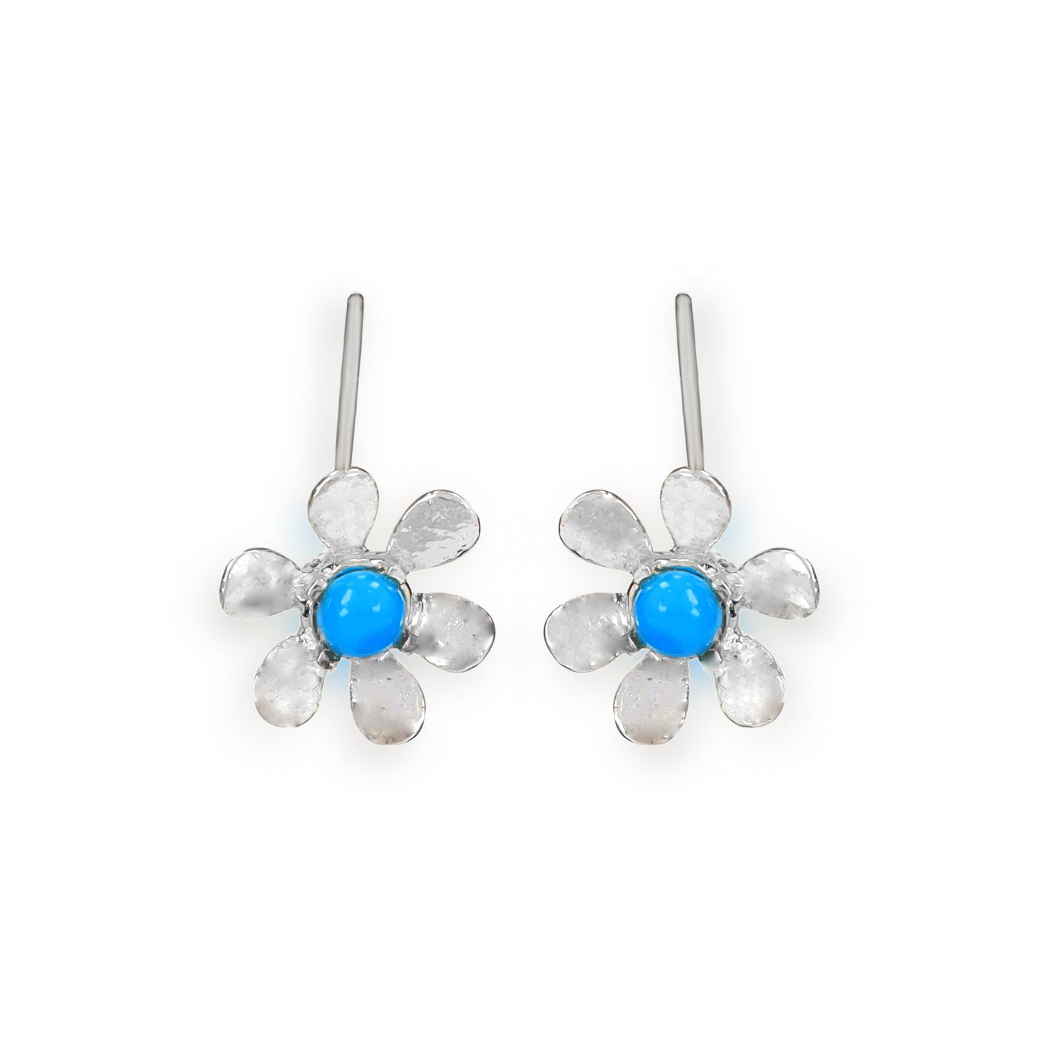 Turquoise Flower Studs 