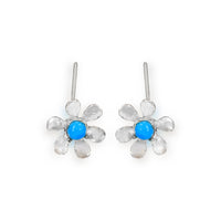 Turquoise Flower Studs 