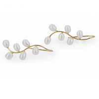 White Pearl Dewdrop Earrings